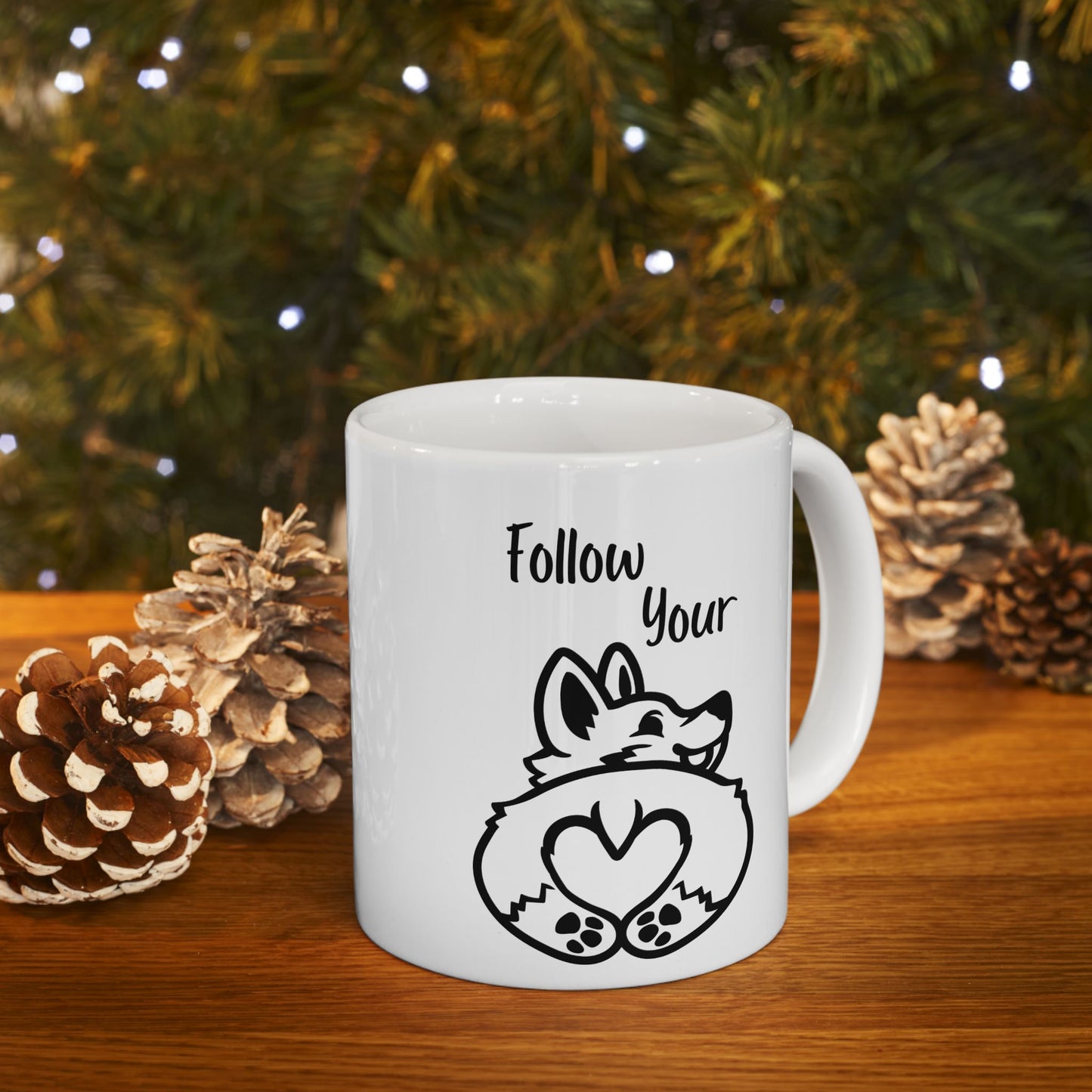 Butt First, Coffee – Corgi Heart Mug