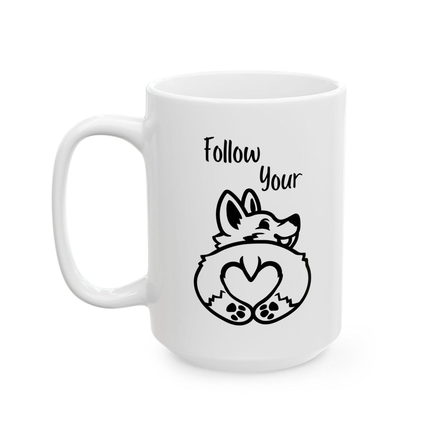 Butt First, Coffee – Corgi Heart Mug