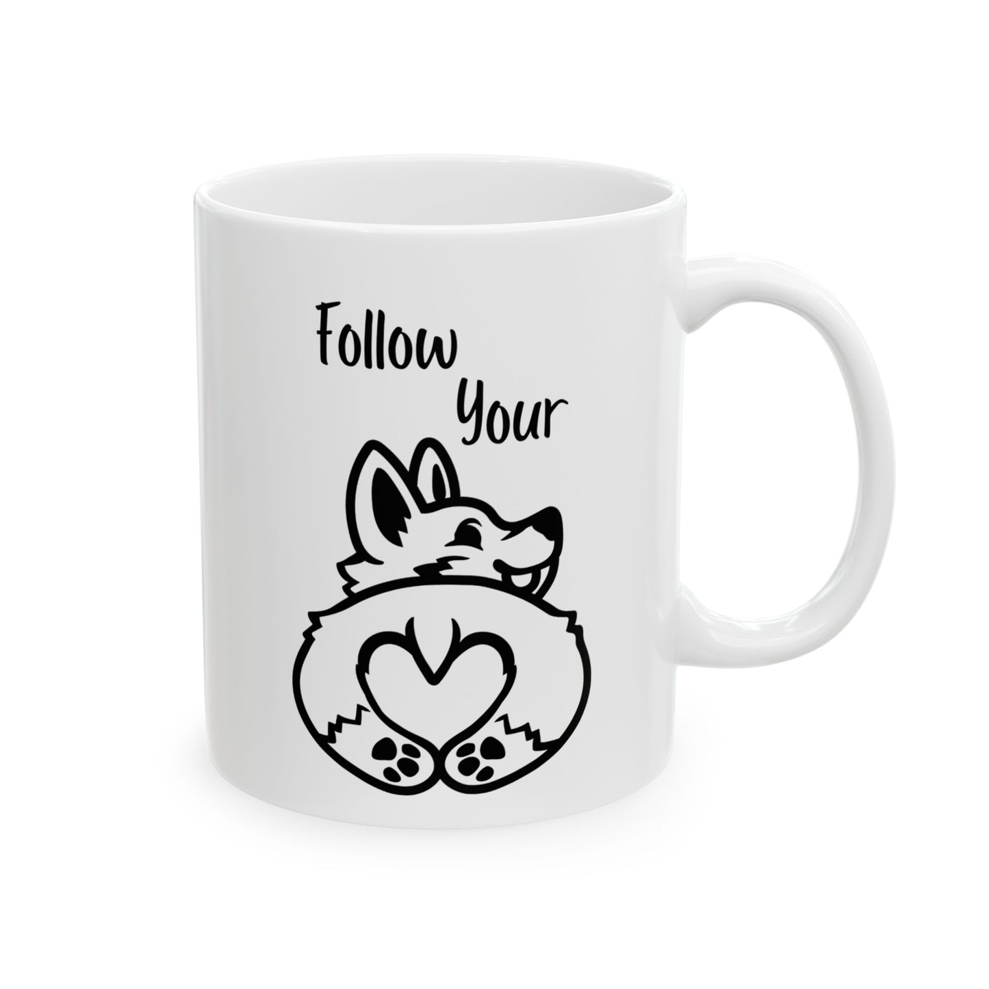 Butt First, Coffee – Corgi Heart Mug