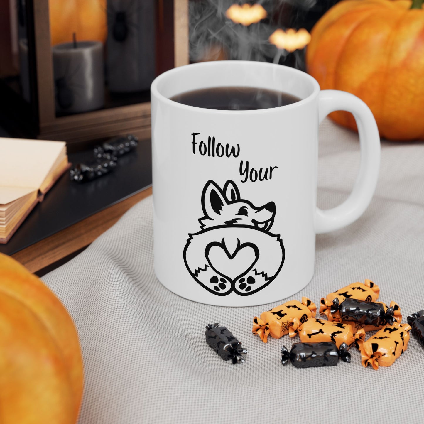 Butt First, Coffee – Corgi Heart Mug