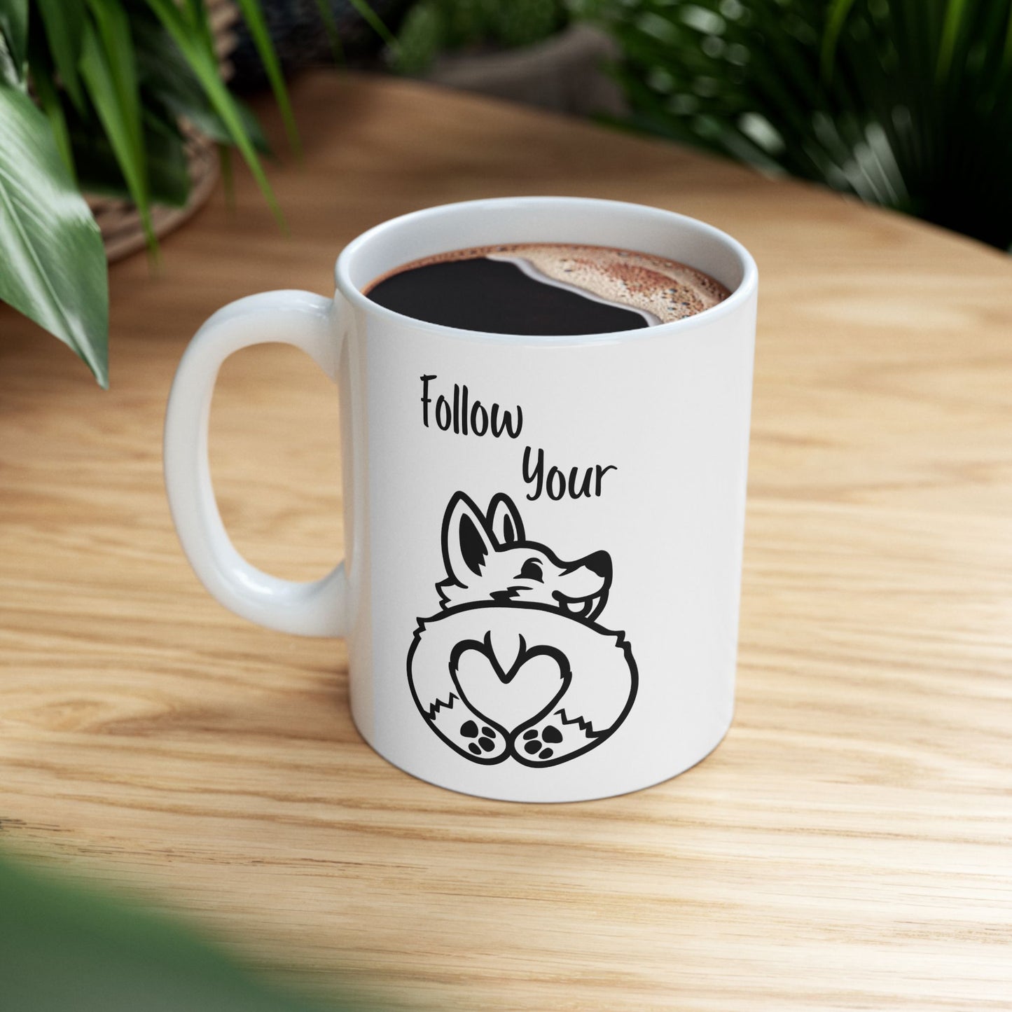 Butt First, Coffee – Corgi Heart Mug