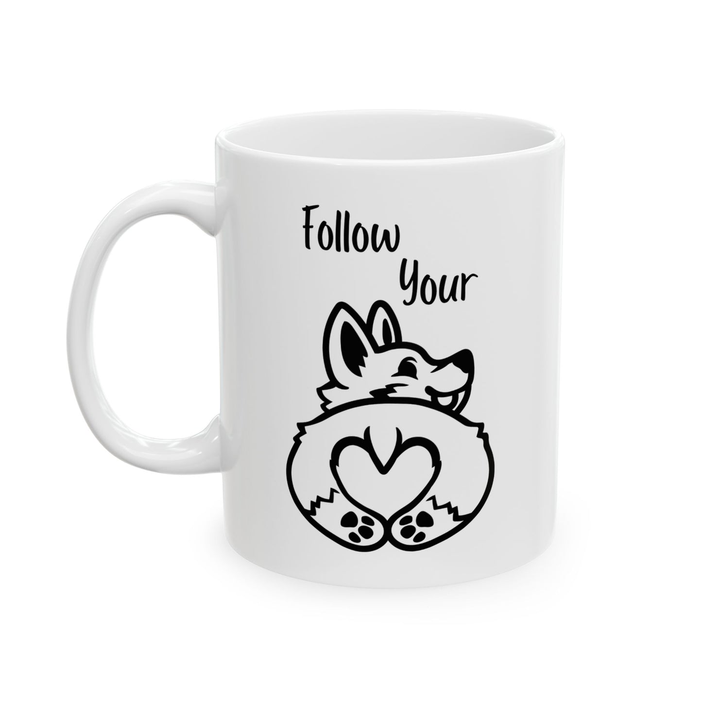 Butt First, Coffee – Corgi Heart Mug