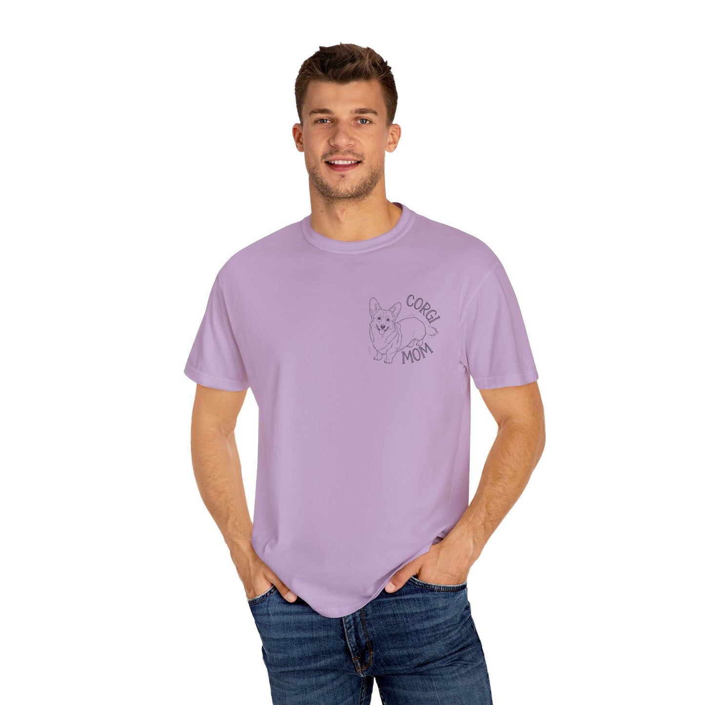 Corgi Mom Unisex Garment-Dyed T-Shirt