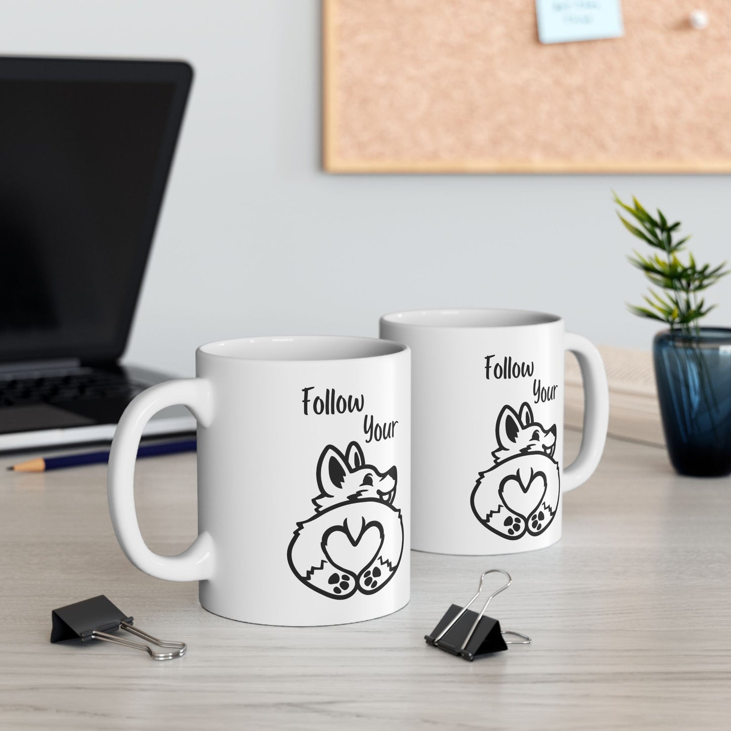 Butt First, Coffee – Corgi Heart Mug