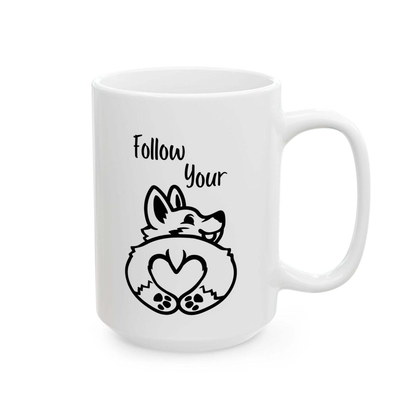 Butt First, Coffee – Corgi Heart Mug