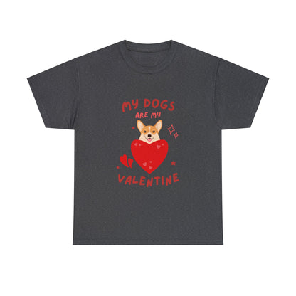 Corgi Valentine Unisex Heavy Cotton Tee