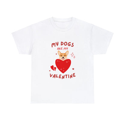 Corgi Valentine Unisex Heavy Cotton Tee