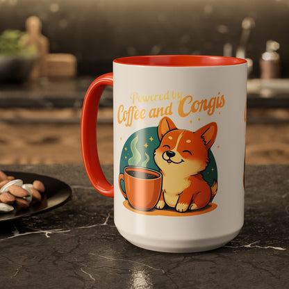 Powered by Coffee and Corgis Mug