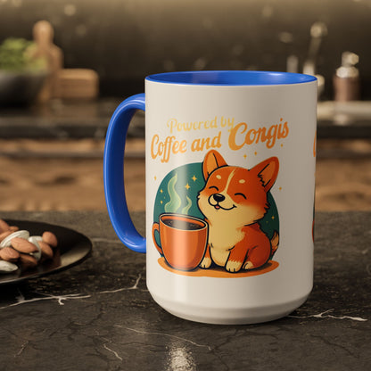 Powered by Coffee and Corgis Mug