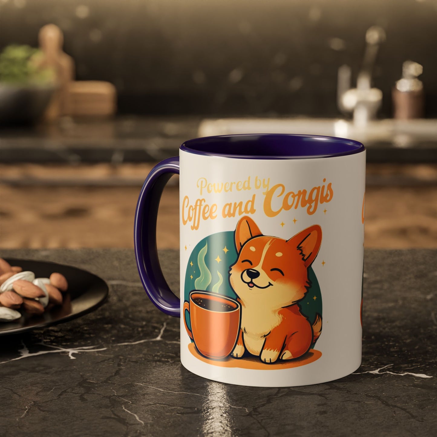 Powered by Coffee and Corgis Mug