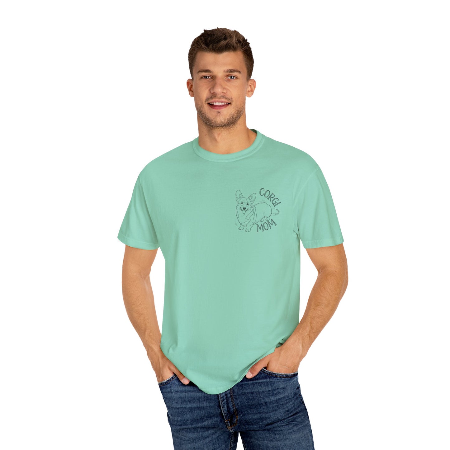 Corgi Mom Unisex Garment-Dyed T-Shirt