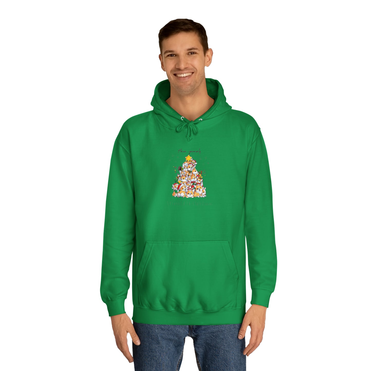 Corgi Christmas Unisex College Hoodie