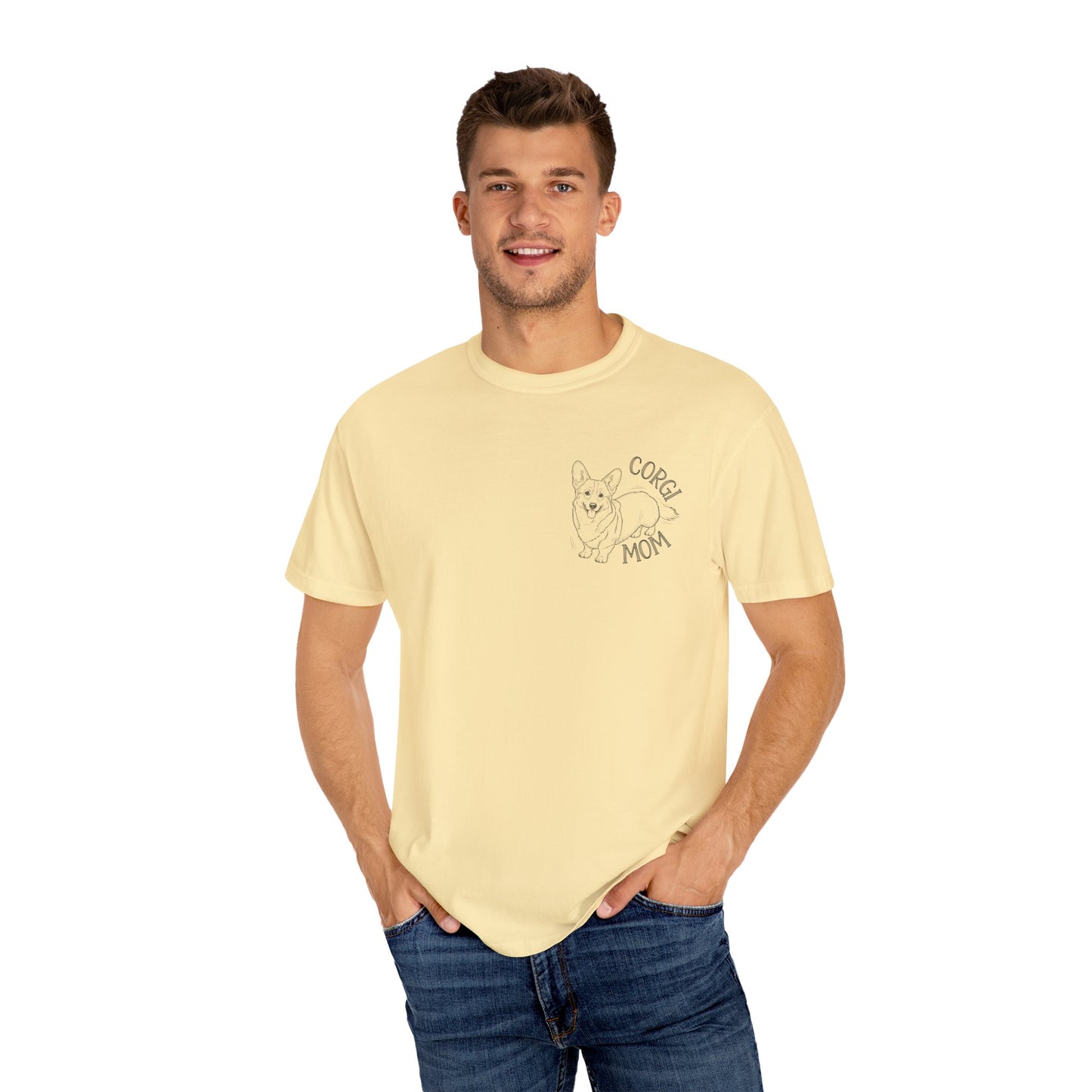 Corgi Mom Unisex Garment-Dyed T-Shirt