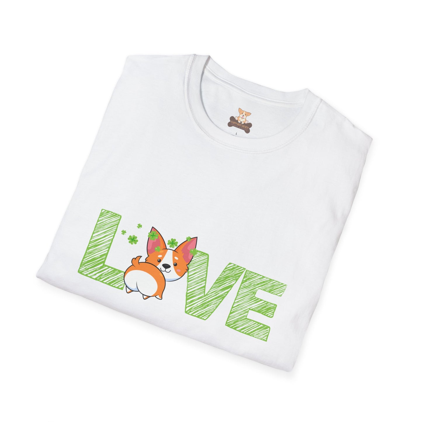 St Patrick Corgi Love Unisex Softstyle T-Shirt