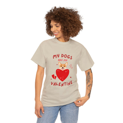 Corgi Valentine Unisex Heavy Cotton Tee