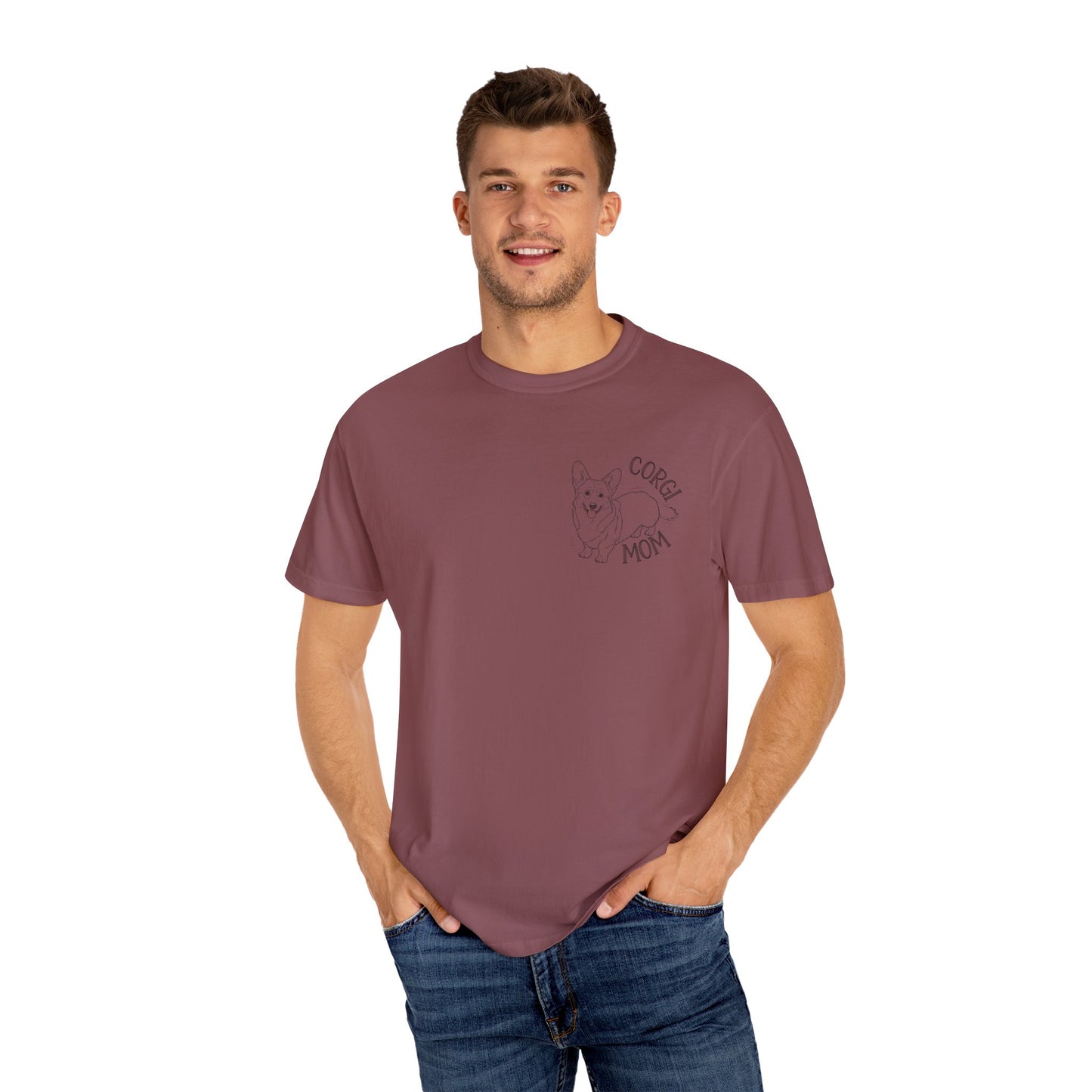 Corgi Mom Unisex Garment-Dyed T-Shirt