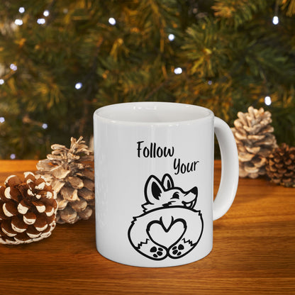 Butt First, Coffee – Corgi Heart Mug