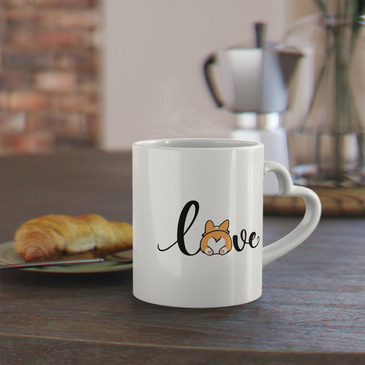 Corgi Love Heart-Handle Mug