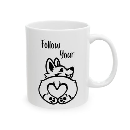 Butt First, Coffee – Corgi Heart Mug