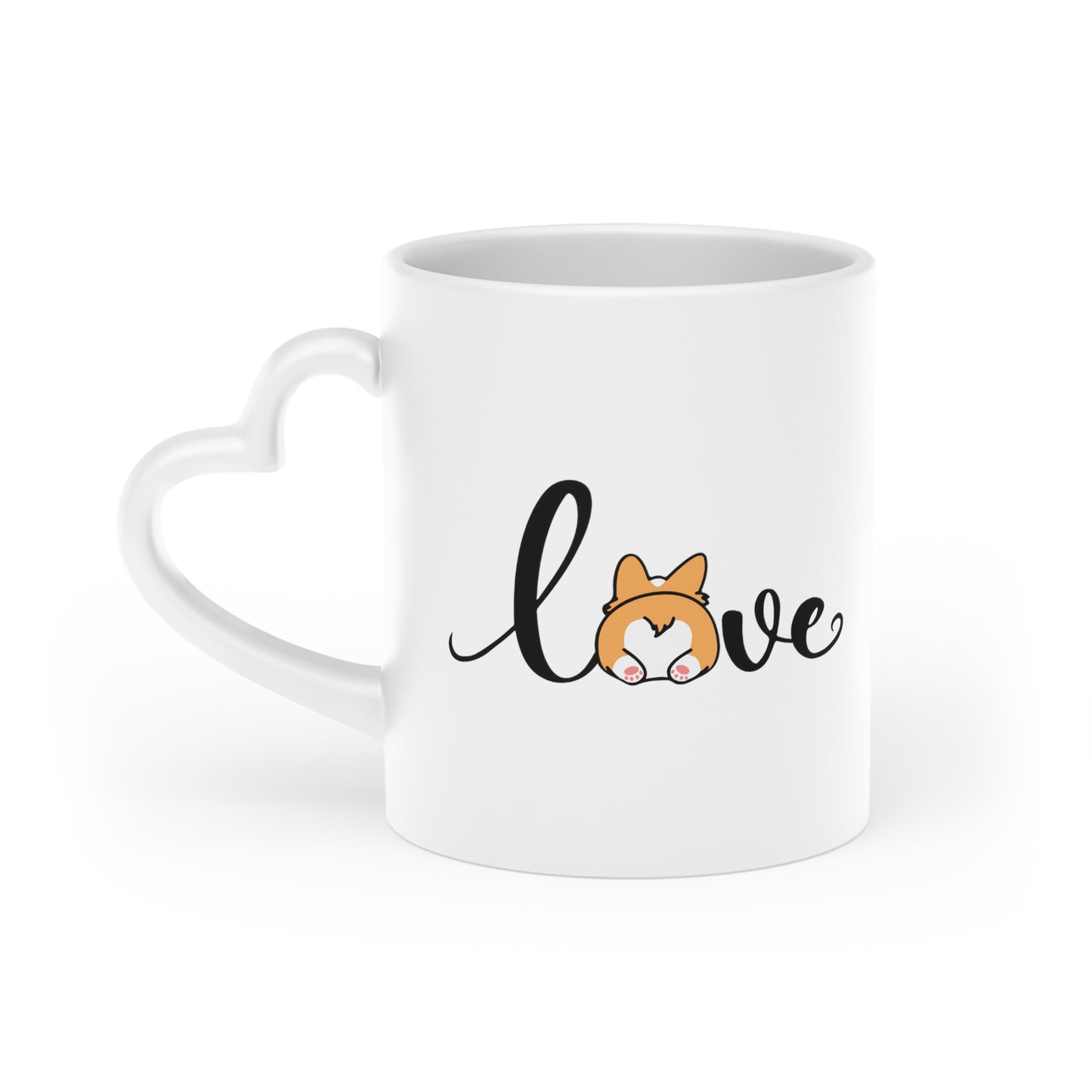 Corgi Love Heart-Handle Mug