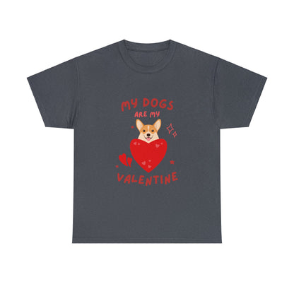 Corgi Valentine Unisex Heavy Cotton Tee