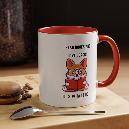 Books and Corgis Coffee Mug, 11oz