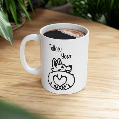 Butt First, Coffee – Corgi Heart Mug