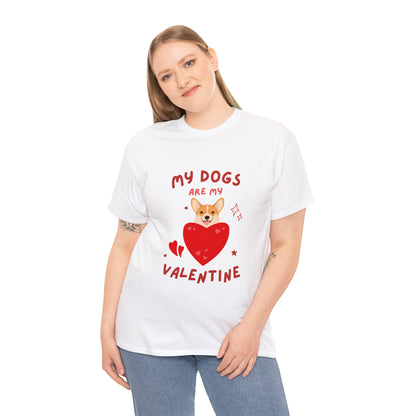 Corgi Valentine Unisex Heavy Cotton Tee