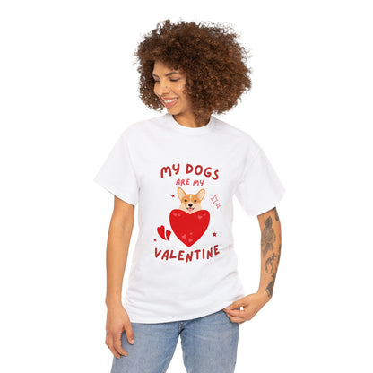 Corgi Valentine Unisex Heavy Cotton Tee