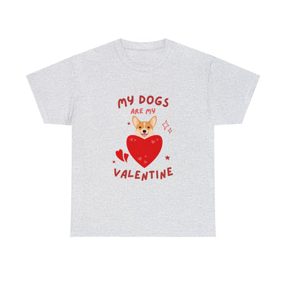 Corgi Valentine Unisex Heavy Cotton Tee