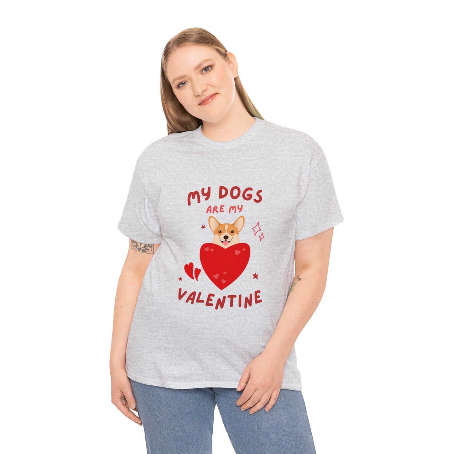 Corgi Valentine Unisex Heavy Cotton Tee