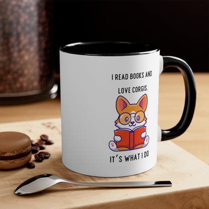 Books and Corgis Coffee Mug, 11oz