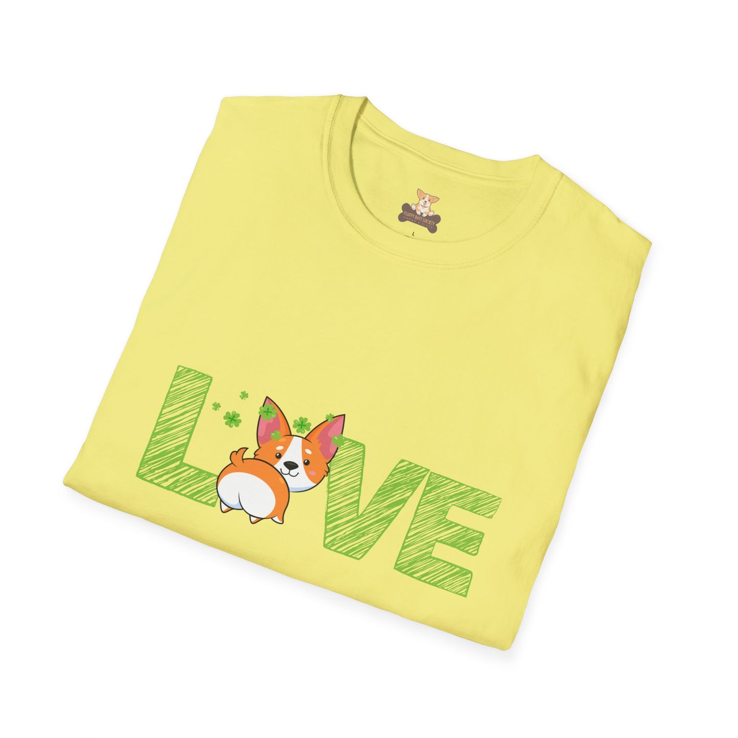 St Patrick Corgi Love Unisex Softstyle T-Shirt