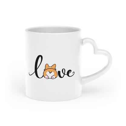 Corgi Love Heart-Handle Mug