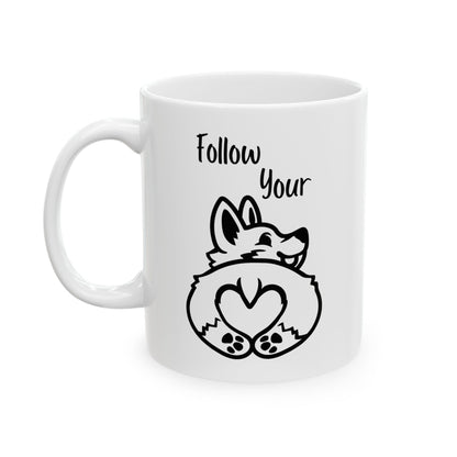 Butt First, Coffee – Corgi Heart Mug