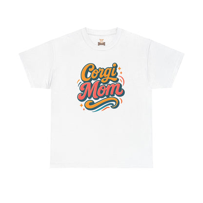 Retro Script Corgi Mom T-Shirt