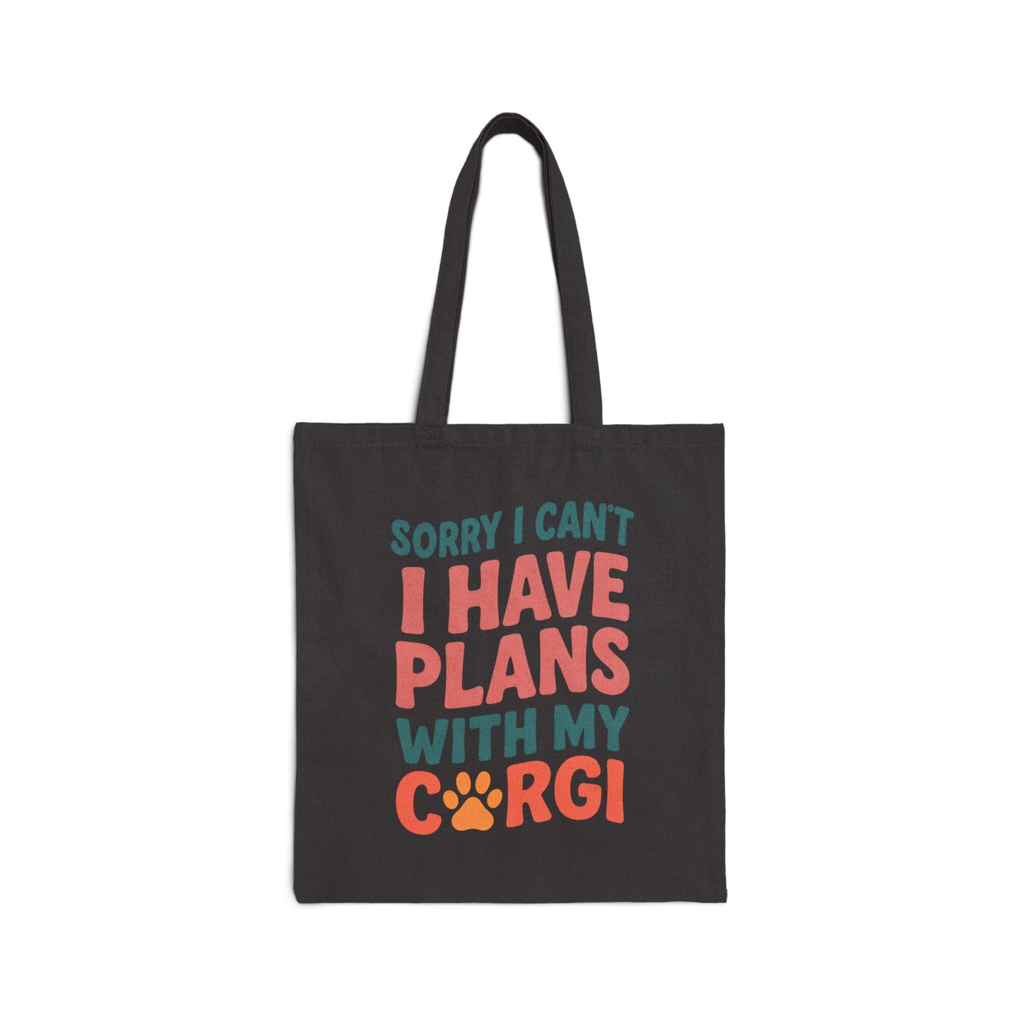 Sorry I Can't I Have Plans With My Corgi Tote Bag | Large Canvas Corgi Tote | Funny Corgi Gift | Dog Mom Bag