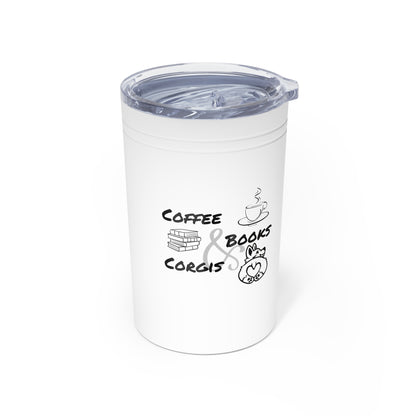 Coffee, Books & Corgis Vacuum Insulated Tumbler, 11oz