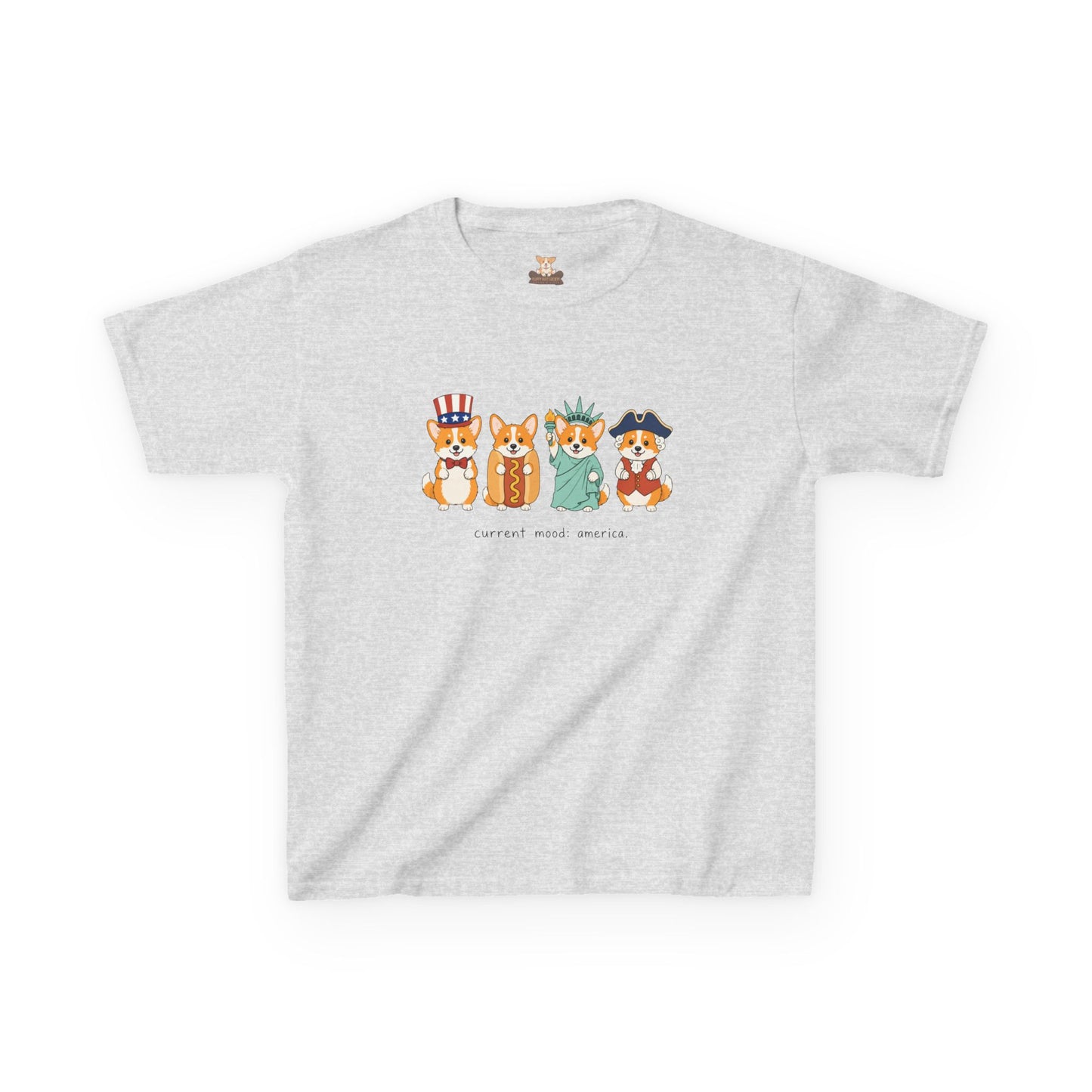 Current Mood: America — Fourth of July Corgi Kids Tee