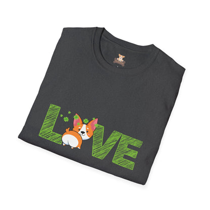 St Patrick Corgi Love Unisex Softstyle T-Shirt