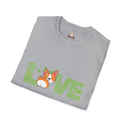 St Patrick Corgi Love Unisex Softstyle T-Shirt