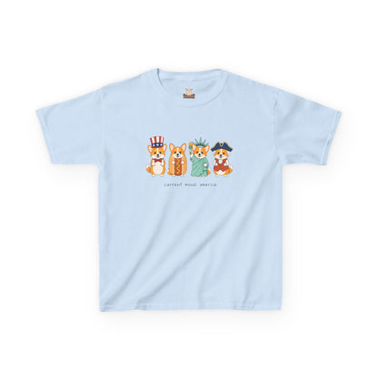 Current Mood: America — Fourth of July Corgi Kids Tee