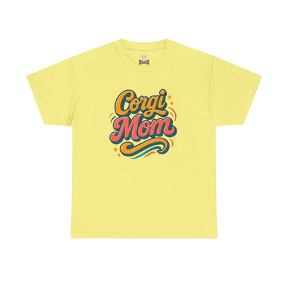 Retro Script Corgi Mom T-Shirt