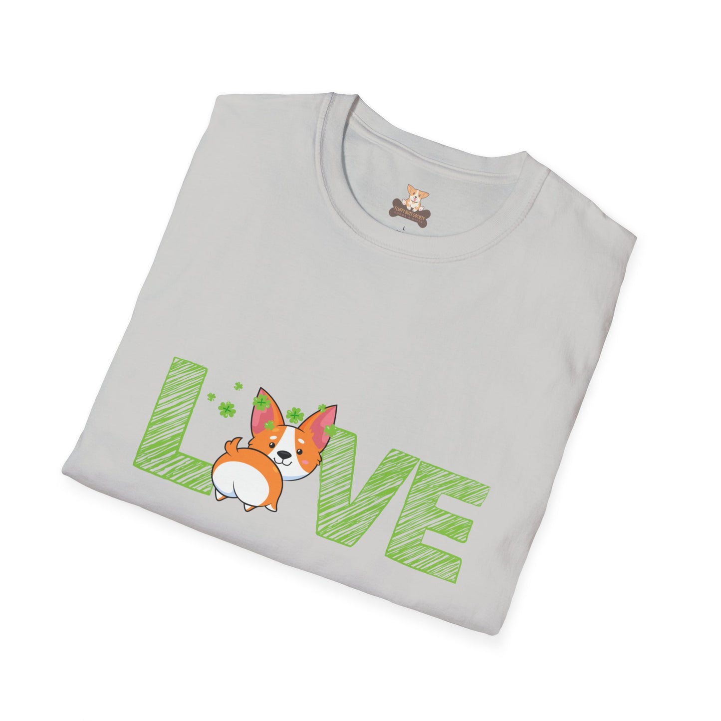 St Patrick Corgi Love Unisex Softstyle T-Shirt