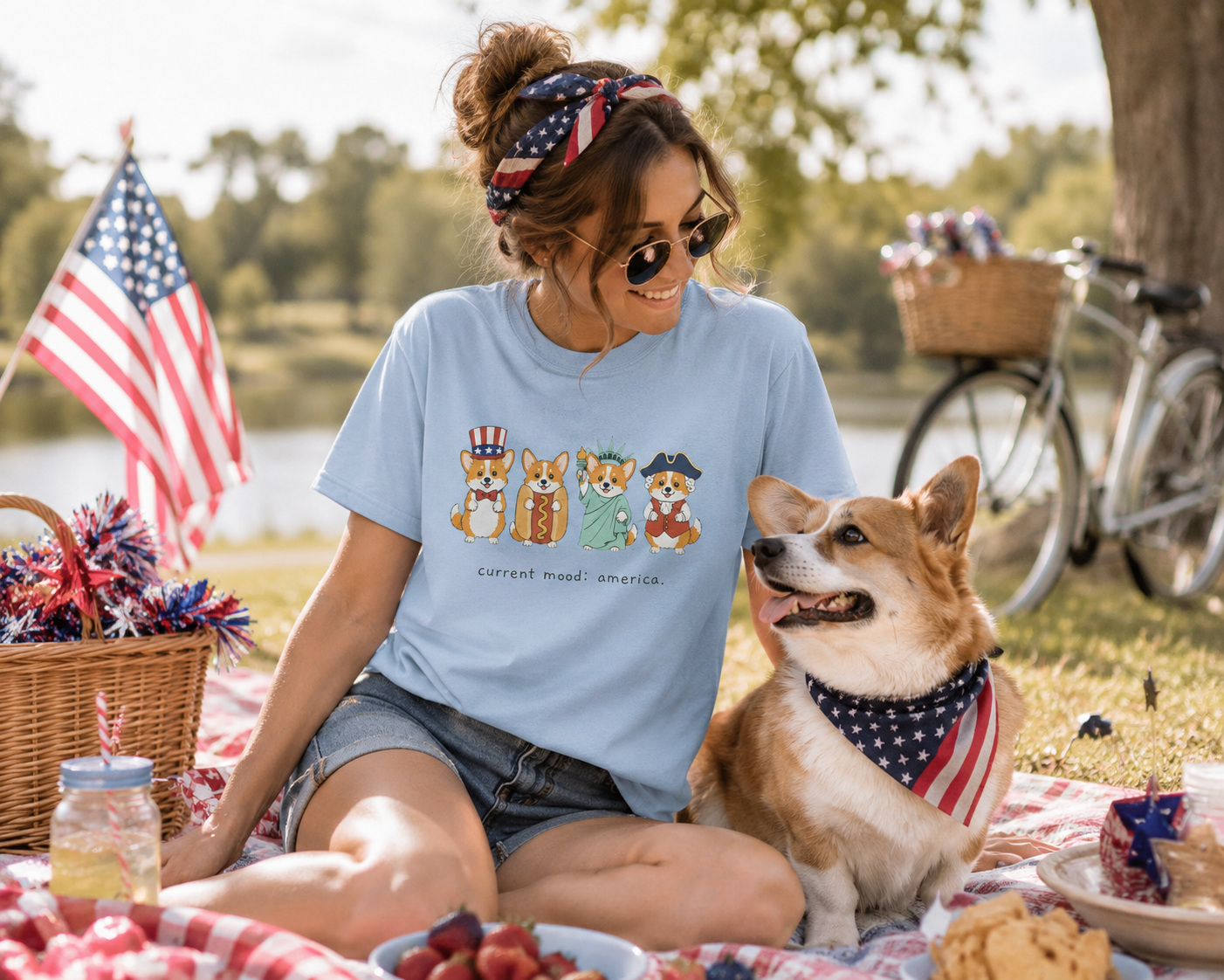 Current Mood: America 4th of July Corgi Tee