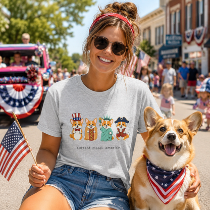 Current Mood: America 4th of July Corgi Tee
