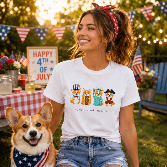 Current Mood: America 4th of July Corgi Tee